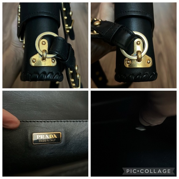 💯 % authentic Prada Black Smooth Calfskin and matte crocodile Cahier bag - Picture 16 of 16